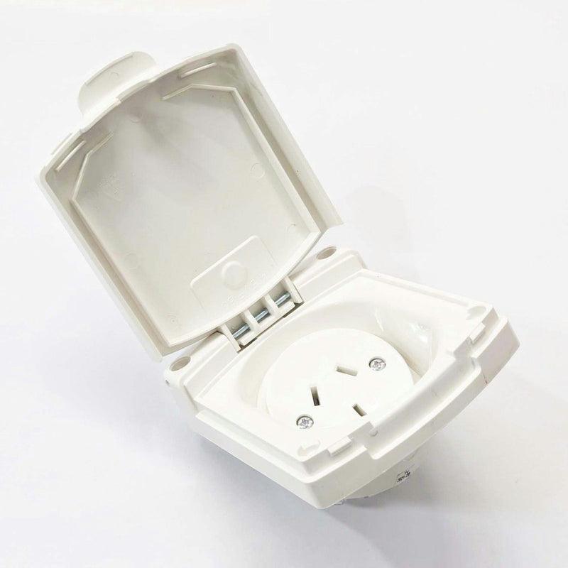 Clipsal (New) White External 10AMP Power Outlet