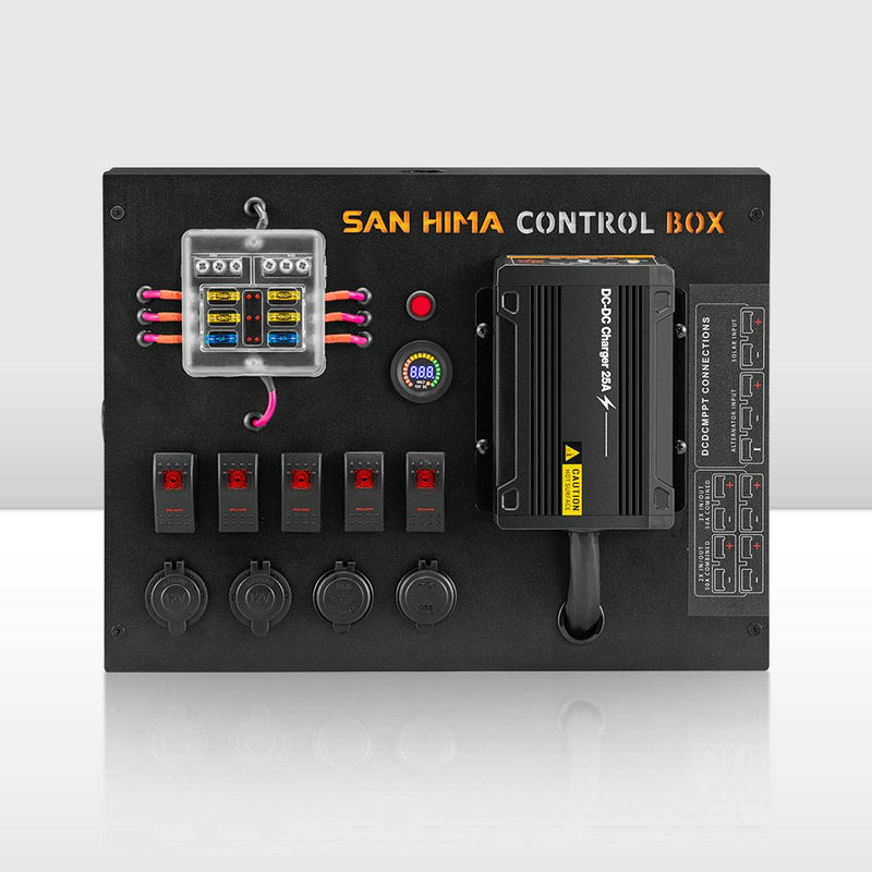 San Hima 12V Control Box&nbsp;25A&nbsp;DCDC&nbsp;Charger with Fuse 4 USB port Boat Car 4WD