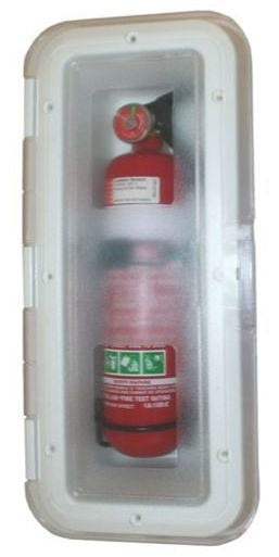 Fire Extinguisher with Clear Lid - White