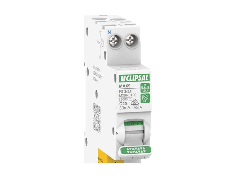 Clipsal MAX9 Residual Current Breaker with Overcurrent Protection (RCBO)