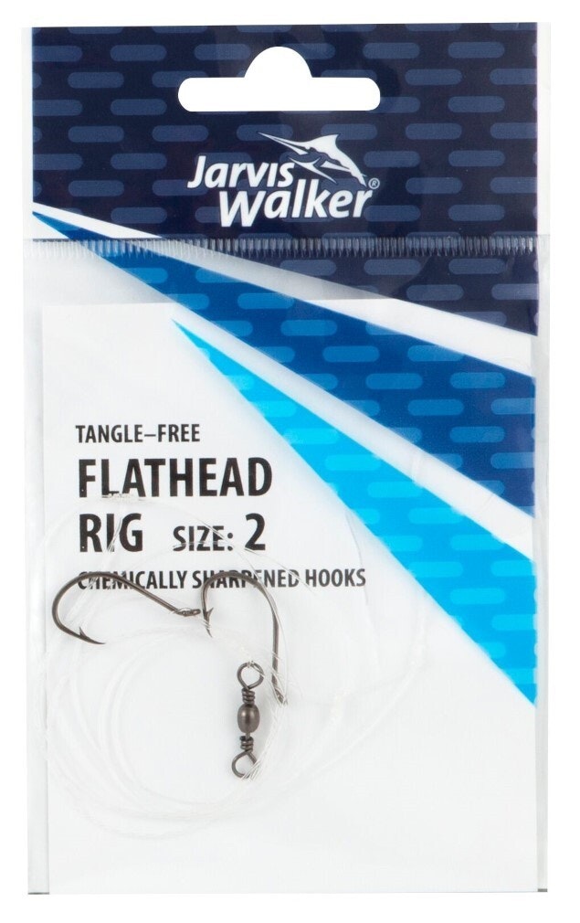 Jarvis Walker Size 2 Tangle Free Flathead Rig With Chemically Sharpened Hooks