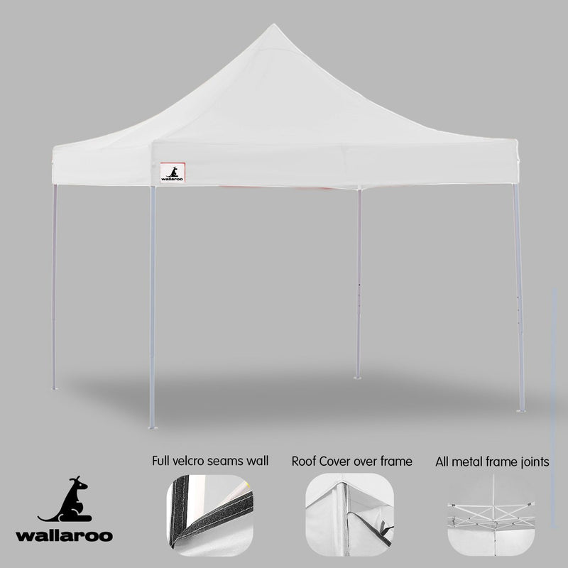 Wallaroo Gazebo Tent Marquee 3m x 3m PopUp Outdoor - White