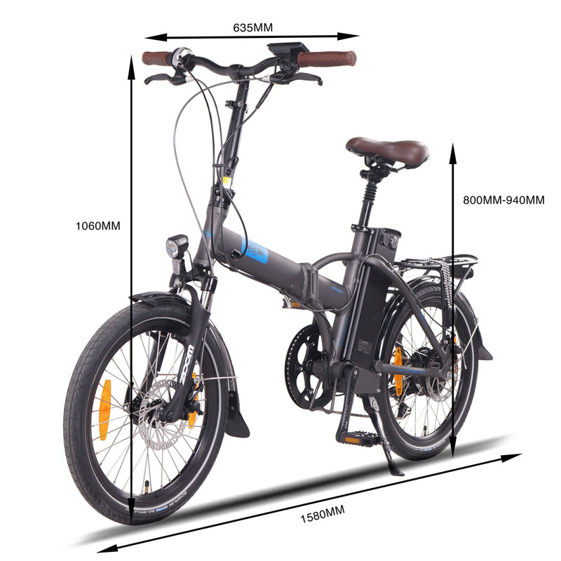 NCM London Folding E-Bike, 250W-350W, 36V 15Ah 540Wh Battery