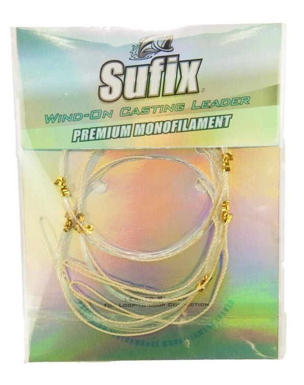 3 Pack Of Clear Sufix Wind On Premium Monofilament Fishing Leader