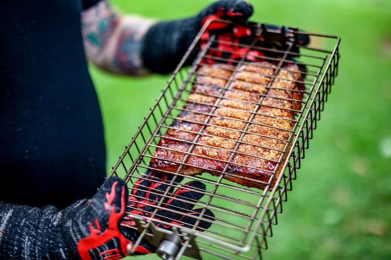 Auspit Spit Rotisserie Stainless Steel Adjustable Basket