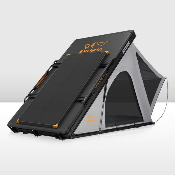 San Hima Kalbarri Roof Top Tent Hardshell With Roof Rack + 120W Solar Panel