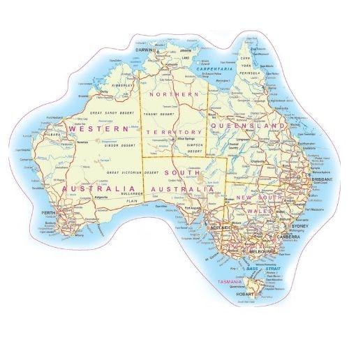 Australia Map Decal Sticker #1