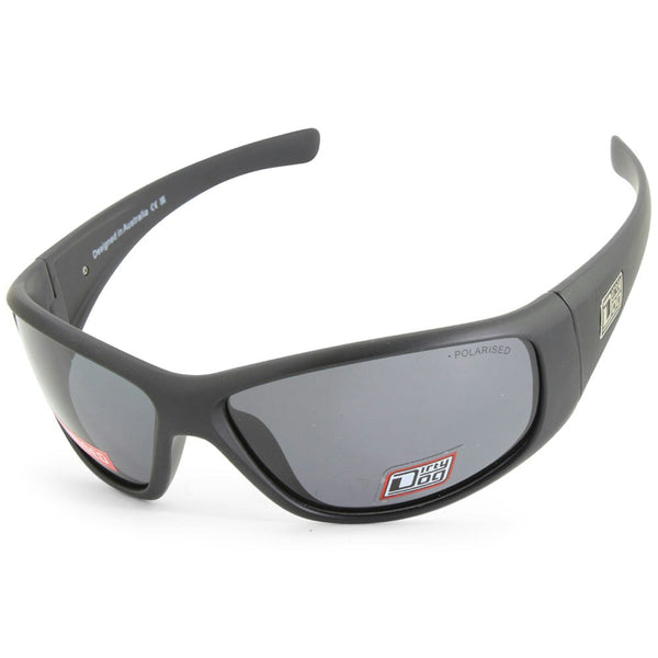 Dirty Dog Wolf Satin Black/Grey Polarised Men's Sunglasses 53643