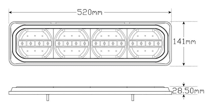 LED Autolamps 520ARRMB Stop/Tail/Indicator LHS or RHS, Bulk