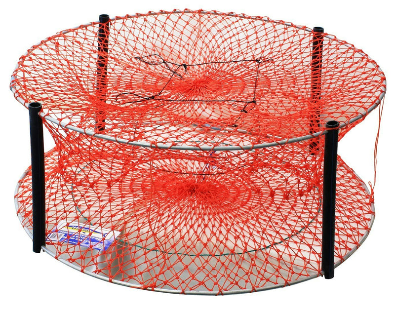 5 x Wilson Heavy Duty Round Crab Traps - Bulk Pack of 4 Entry Crab Pots - 24 Ply