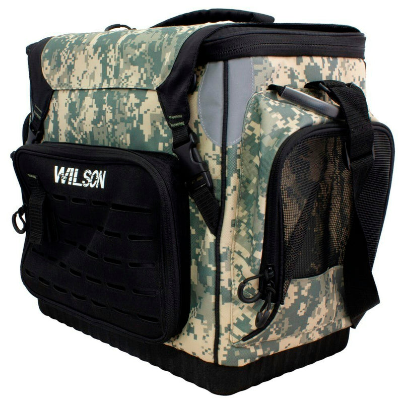 Wilson Platinum Tournament Digi Camo Fishing Tackle Bag with 8 Tackle Trays