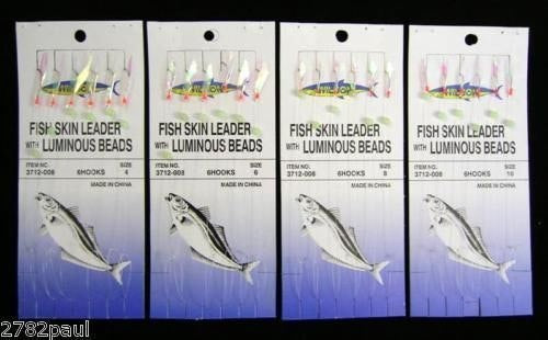 Bulk 12pc Wilson Bait Jigs Fishing Rig Sizes 4, 6, 8,10