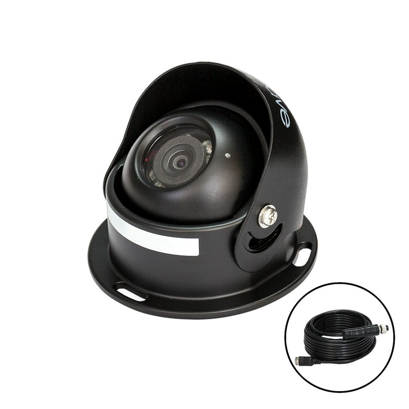 SafetyDave 45° AHD Round Camera (Black) With 15m Heavy Duty 3 in 1 Camera Cable