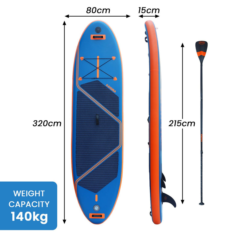 Kahuna Kai Premium Sports 10.6FT Inflatable Paddle Board - Blue