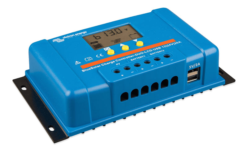 Victron 12/24V 20A BlueSolar PWM-LCD&USB (DUO Dual Battery) Solar Charge Controller