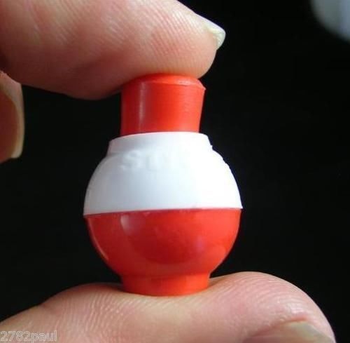 4 X 3/4 Inch Red and White Push Button Fishing Floats