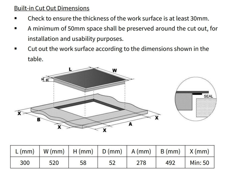 Camec Built-in Induction Cooktop - 3.3kW