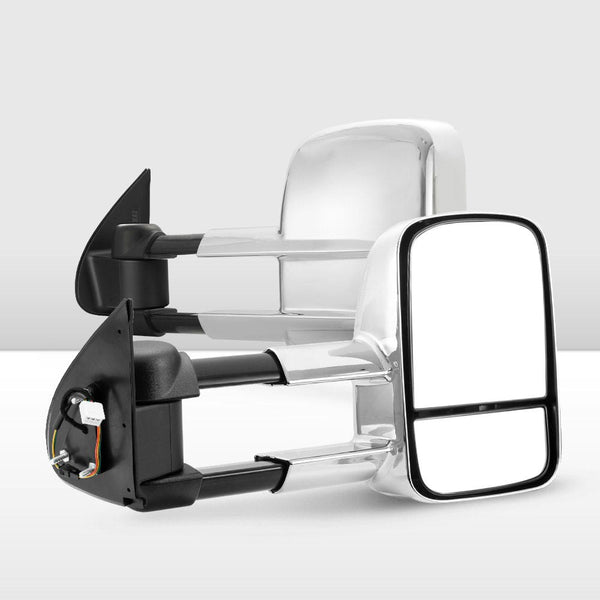 SAN HIMA Extendable Towing Mirrors Gen1 fit Mitsubishi Triton MQ/MR 2015 - ON Chrome