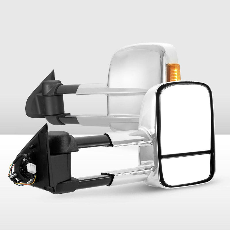 SAN HIMA Extendable Towing Mirrors fit Nissan Navara D23 NP300 2015-On Chrome