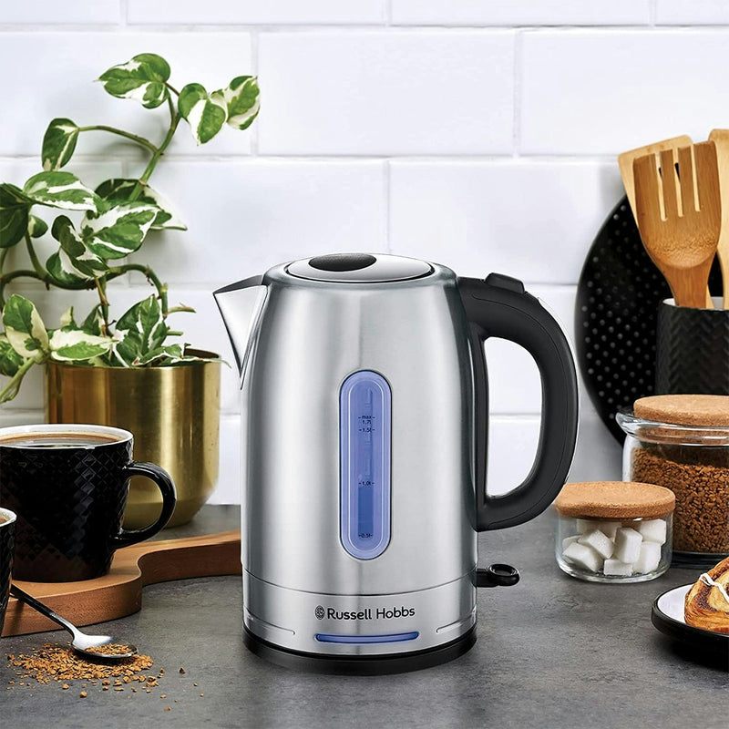 Russell Hobbs RHK26330 Electric 1.7L Quiet Kettle Stainless Steel Water Jug SLV