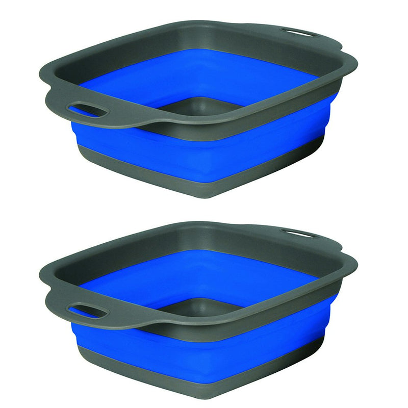 2x Wildtrak Expanda 29cm Foldable Strainer Outdoor Travel Camping Storage Blue