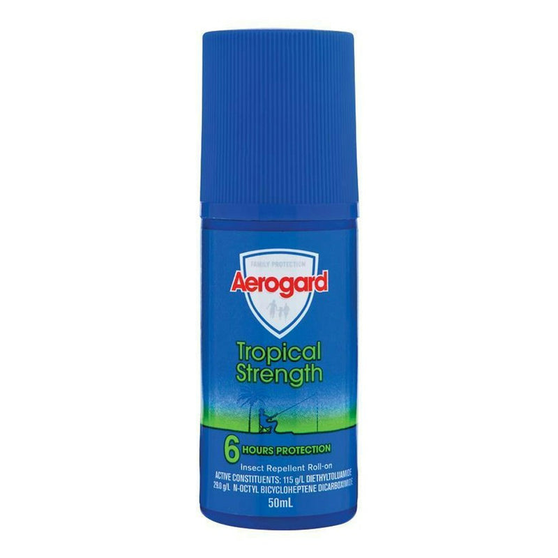 Aerogard 50ml Tropical Strength Flies/Insect Repellant Roll On 6h Protection