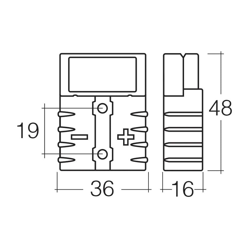 Narva 57200RBL Heavy-Duty 50 AMP Connector Housing Red