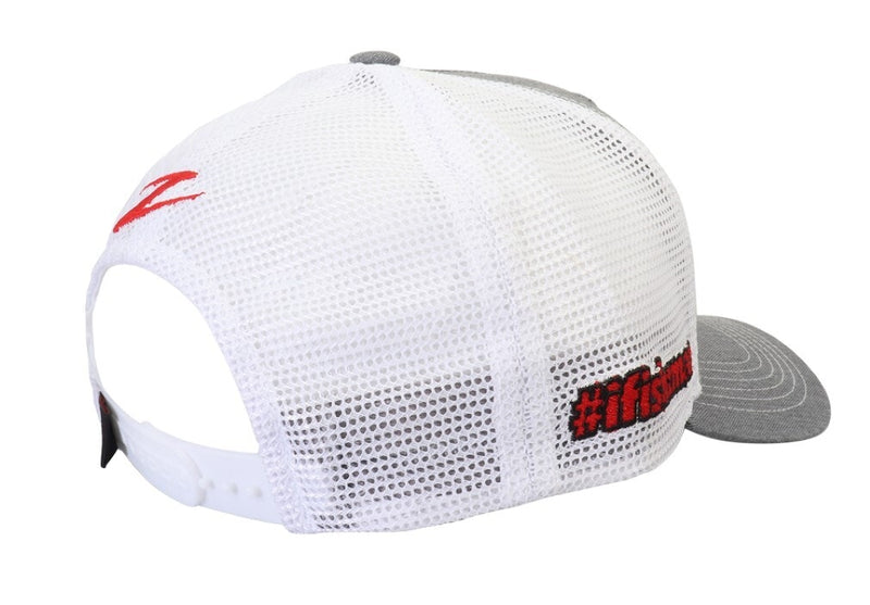 Zman Heather Grey/White Premium Trucker Cap - Fishing Hat with Snap Closure