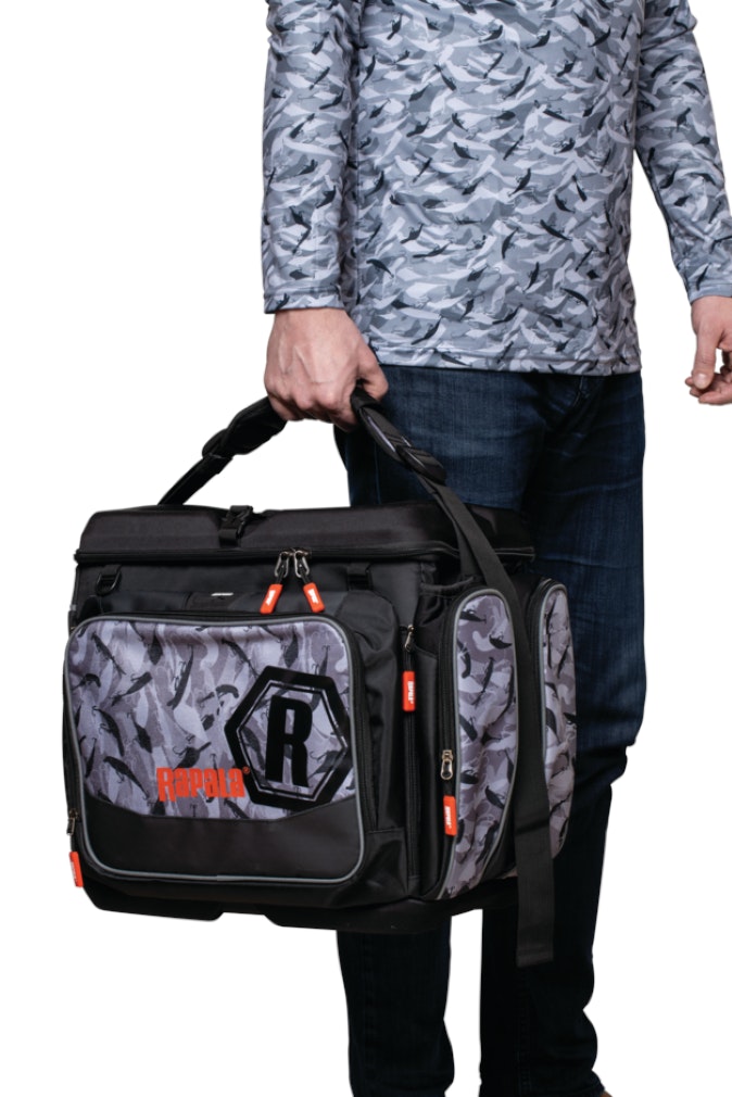 Rapala LureCamo Magnum Fishing Tackle Bag with Moulded Waterproof Bottom and Lid