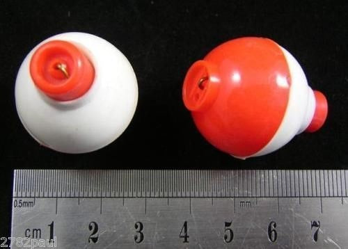 4 X 3/4 Inch Red and White Push Button Fishing Floats