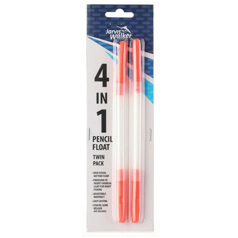 2 Pack of Jarvis Walker Pencil Floats - 4 in 1 Fishing Floats