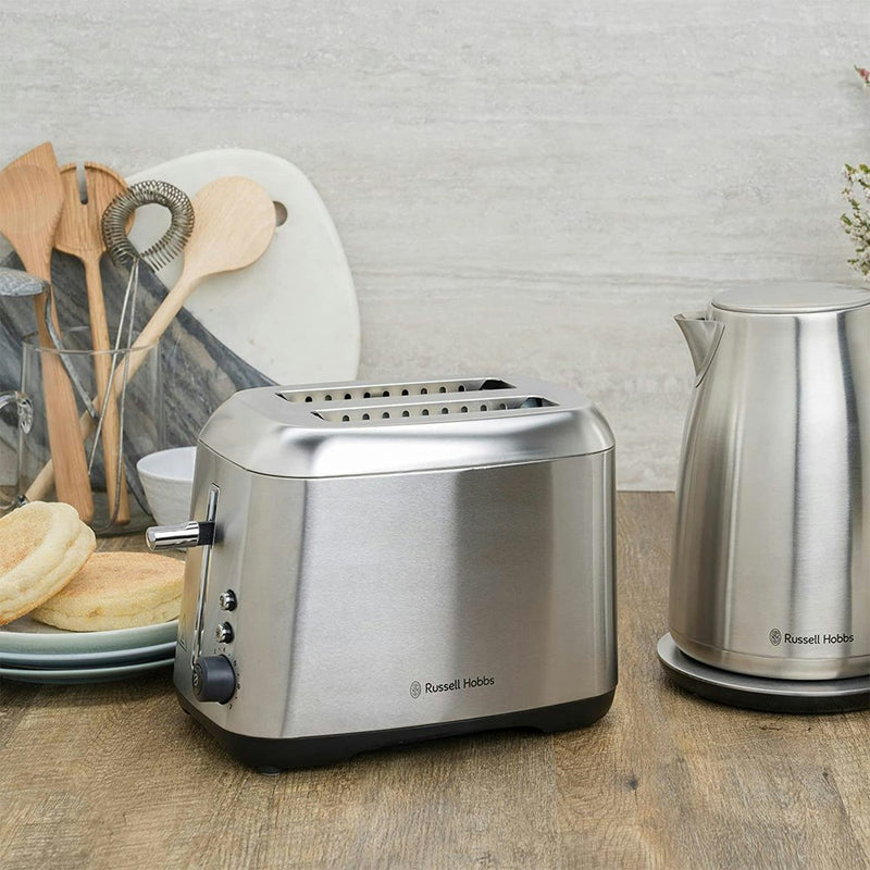 Russell Hobbs RHT82BRU 930W Carlton 2-Slice Bread Sandwich Toaster Brushed SS