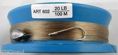 3 x 6 Inch Hand Casters Pre Rigged with 100m of 20lb Mono Fishing Line