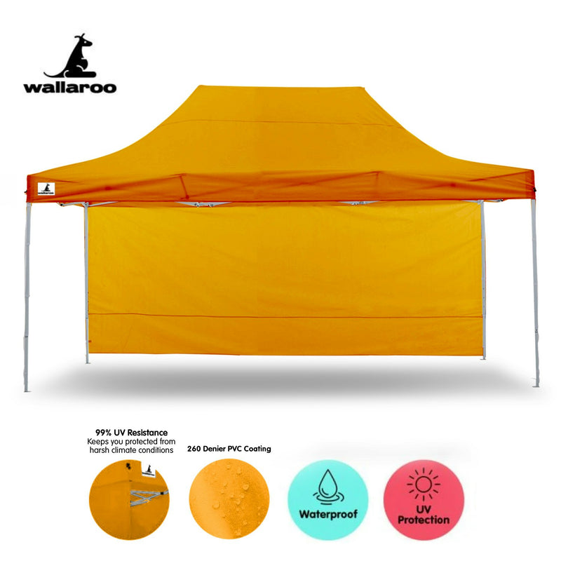 Wallaroo Gazebo Tent Marquee 3m x 4.5m PopUp Outdoor - Orange