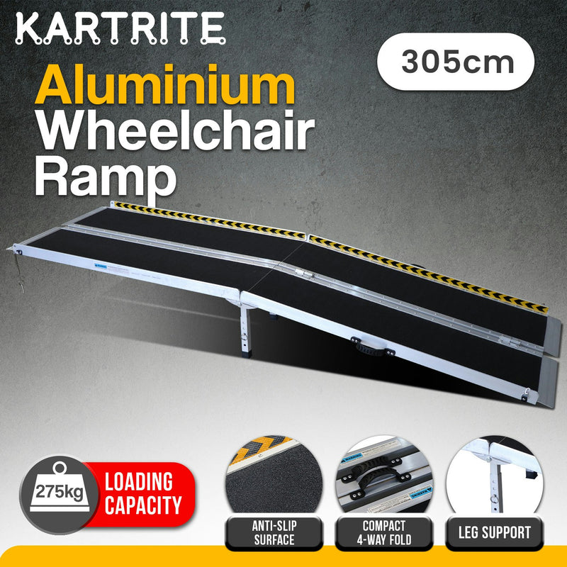 Kartrite Aluminium Wheelchair Ramp with Leg Support - 10ft