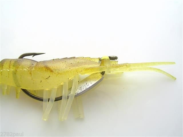 145mm Zerek Live Cherabin Pre Rigged Lumo Eyes Fishing Lure with Bonus Jig Head