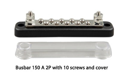 Victron Busbar 150A 2P/Terminals with 10 Screws & Cover