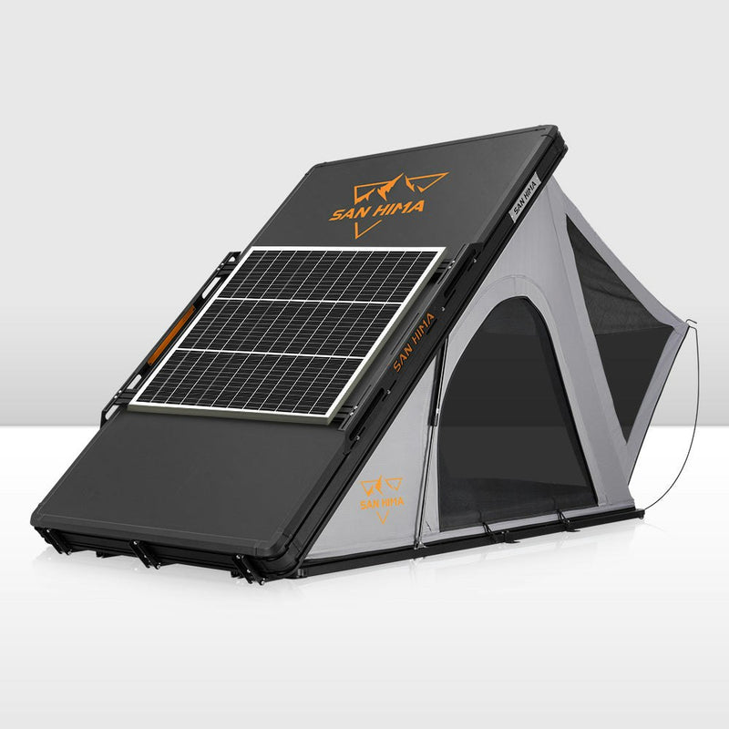 San Hima Kalbarri Roof Top Tent Hardshell With Roof Rack + 130W Solar Panel