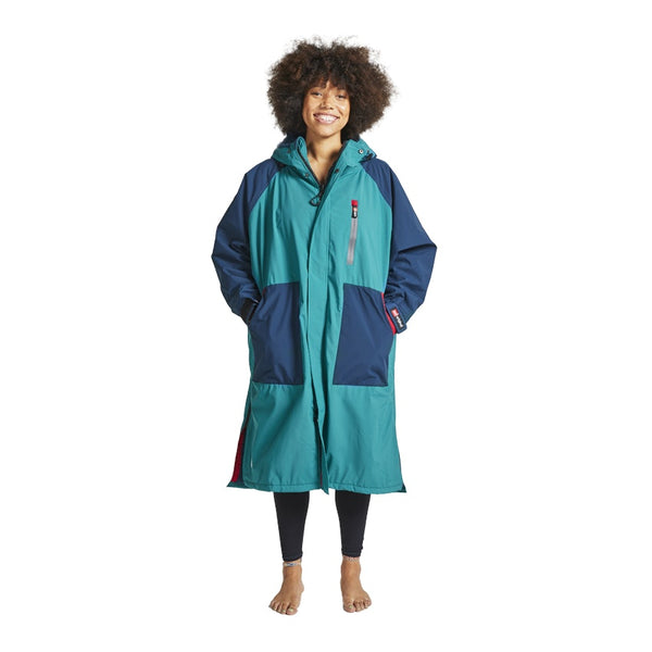 Women's Long Sleeve Recovered Pro Change Robe EVO - Teal / Navy