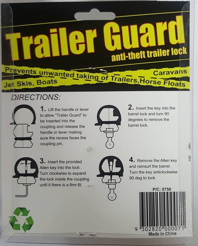 Coupling Lock Trailer Guard Cop