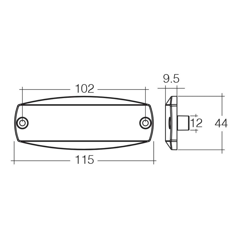 Narva 91708 9-33 Volt Model 17 LED Rear End Outline Marker Lamp (Red)