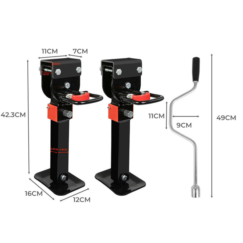 Manan 2X 410mm-545mm Drop Down Corner Steadies Legs 1200LB Caravan Trailer Steel