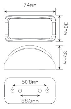 LED Autolamps 42RM Rear End Outline Marker 12-24V, Blister Single