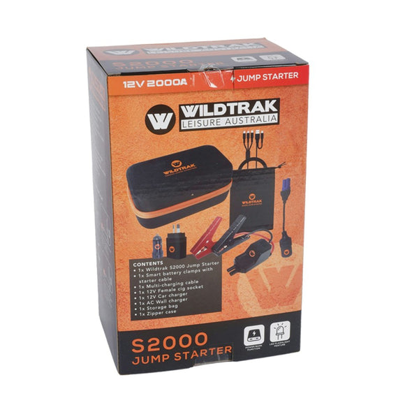 Wildtrak Vehicle Jump Starter 12V S2000A 17Ah 500L Torch w/ Heavy Duty Case