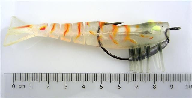 89mm Zerek Live Shrimp Pre Rigged Lumo Eyes Jointed Body Lure