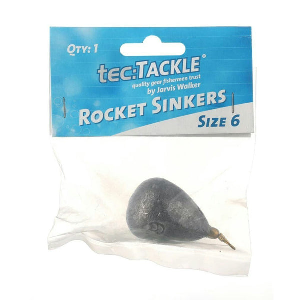 1 Pack of Jarvis Walker Size 6 Rocket Sinkers - 170gm Bomb and Swivel Sinker