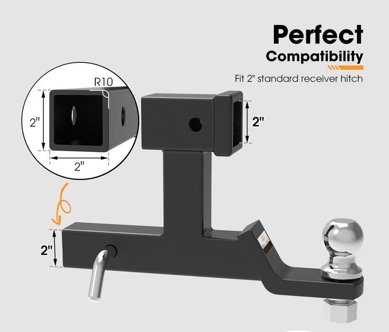 San Hima Dual Hitch Ball Mount Tow Bar Trailer 4WD Car Bike Rack Boat