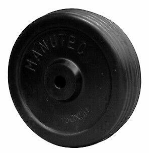 MANUTEC SOLID RUBBER WHEEL 150MM - 13MM NYLON BORE