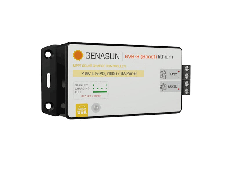 Genasun 8A MPPT 48V Voltage Boost (56.8V Lithium) Solar Charge Controller