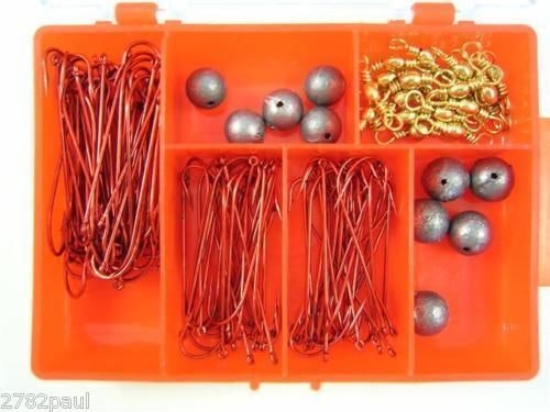 Wilson 120 Piece Flathead Pack In Fishing Tackle Box - Tackle Kit